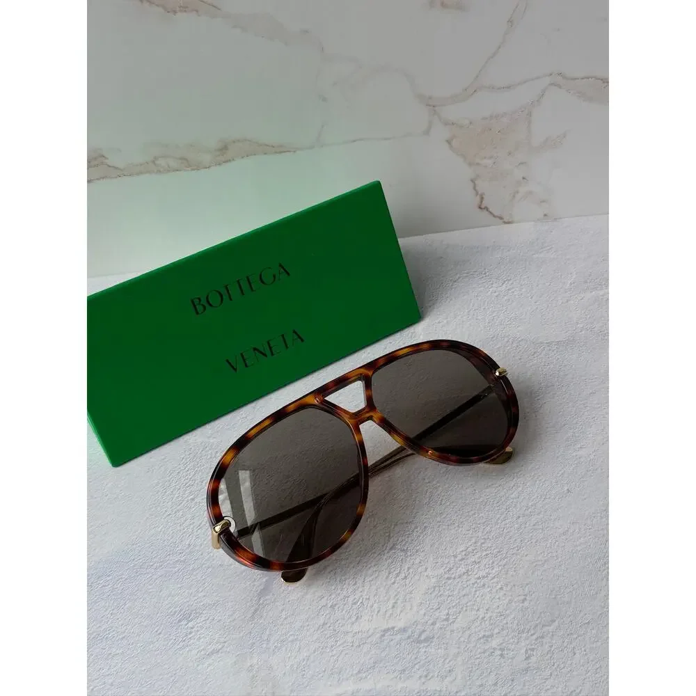 NEW Bottega Veneta BV1274S Aviator Sunglasses Brown Tortoise